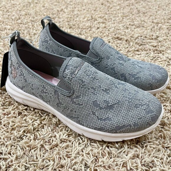 U.S. Polo Assn. Women’s Lightweight Athletic Slip-In Shoes Grey, Size 10 (New) - Picture 1 of 9